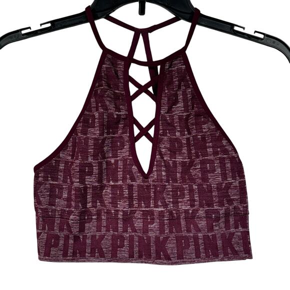 PINK Victoria’s Secret Small Cool & Comfy Strappy Bralette Halter Adjustable - Picture 1 of 6
